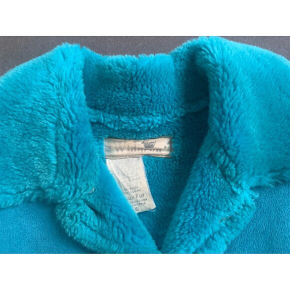 Girls Widgeon Kids Aqua Ruffled Winter Peacoat: Size 6 - Picture 5 of 7